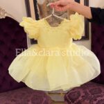Sunshine Pearl Tulle Party Dress – Yellow Princess Dress for Girls